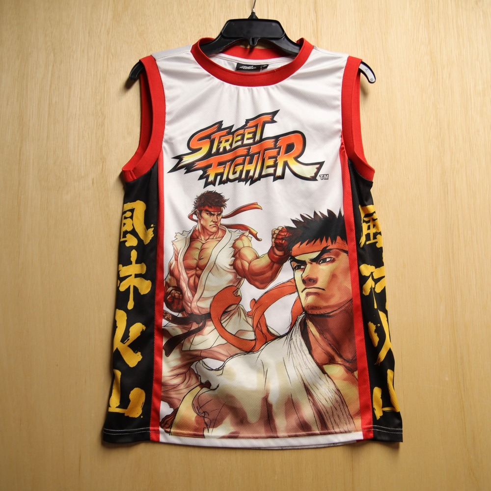Street Fighter Ryu Graphic Jersey Tank Top Mens Small Capcom Anime Gamer Tee